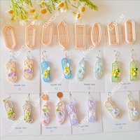 8pcs Elegant Frame Polymer Clay Molds, Embossed Border Frame Clay Cutters for Jewelry Earring Making Oval Long Rectangle Cutters