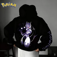 Pokémon Anime Mewtwo Co Branded Hoodie Spring/Autumn New Street Hip Hop Men's and Women's Daily Casual Parent Child Top
