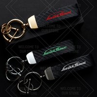 High-Grade For Laurin & Klement Logo Skoda L&K Enyaq Octavia Kodiaq Citigo Superb Fabia Carbon Fiber Car Ring Keychain Trinket