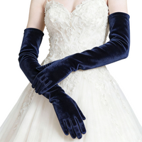 Fashion Elegant Velvet Long Gloves Solid Color Full Finger Women's Fluffy Gloves 53cm Soft Evening Dress Gloves Party Supplies