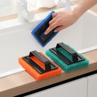 Sponge Scrubber with Handle Heavy Duty Foam Pad Non Scratch Cleaning Tool for Kitchen Sink Edge Bathroom Stain Removal Sponge