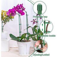 10Pcs Plant Support Stakes 12 Inch Green Plant Sticks With Adjustable Retaining Ring Indoor Outdoor Garden Flower Pot Stand