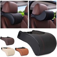 Car Headres Leather Memory Sponge Support Neck Rest Four Seasons Universal Breathable Car Neck Pillow Car Accessories Interior