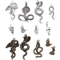 20pcs Animal Snake Charms Cobra Pendant For Jewelry Making DIY Crafts Making Findings Handmade Tibetan Jewelry