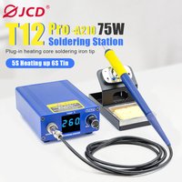 JCD T12Pro Soldering Station LED Digital Temp Adjust Repair Soldering Iron Equipment Portable Home Electronics Repair Tool Set