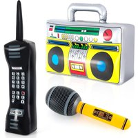 Set Inflatable Radio Boombox Mobile Phone 80s 90s Theme Party Decorations Props Hip Hop Theme Disco Birthday Party Supplies