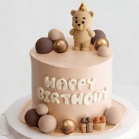 LaVenty Brown Bear Cake Decoration Baby Bear Baby Shower Cake Topper Bears Cake Decoration Baby Shower Birthday Cake Decoration