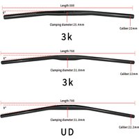 YKYN 2025 Carbon Mountain Bike Handlebar T800 UD 3K 25.4*580MM 31.8*780 760mm Straight Line Bicycle Bar for MTB
