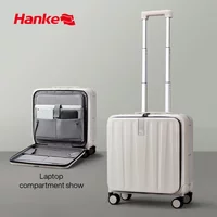 Hanke Carry On Suitcase Aesthetic Design 7mm Aluminum Frame Rolling Luggage Boarding Cabin PC Spinner Wheel TSA Lock 18" 20"