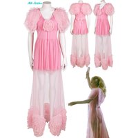 2024 Movie Wiked Fantasia Glinda Cosplay Pink Sleepwear Costume Women Coat Dresses Night Wears Halloween Carnival Outfits Suits
