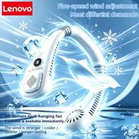 Lenovo Neck Bladeless Fan Mini Ultra Longlife Portablelazy Silent Fan Usb Charging Student Sports Office Multiple Home Scenarios