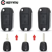 KEYYOU 1PCS NEW Flip Modified Car Key Case for Citroen C1 Peugeot 307 107 1007 207 407 607 206 205 106 405 HU83 NE73 Blade