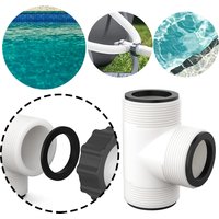 Pool Hose T Splitter Controlling Flow Swimming Pump Hose Adapter Above Ground Pool Hose Connector for 1.5 Inch Pool Pump Hose