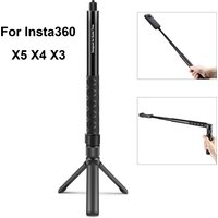 PULUZ Rotary Handle Desktop Tripod Stand for Insta360 X5 X4 X3/ DJI Osmo 360 / Gopro with Invisible 110cm Selfie Stick