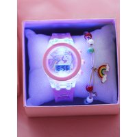 Children's glow-in-the-dark electronic multi-functional color Unicorn leisure sports electronic watch wristband set for students