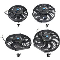 Universal 7/9/10/12 Inch 12V 80W Car Air Conditioning Electronic Radiator Cooling Fan Blade Electric Cool Mounting Kit