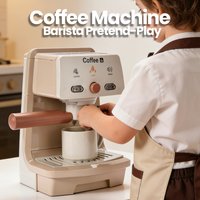 Coffee Machine Toy Barista Pretend Play Cafe Set Children's Play House Simulation Kitchen Miniature Role Play for Boys Girls