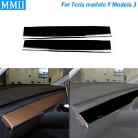 For Tesla Model Y 2020+ Model 3 2017-2022 Piano Black Dashboard Central Control Panel Trim Strip Car Interior Decoration Sticker