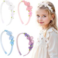 1Pcs Children Butterfly Headband Lace Flower Headpiece for Girls Daily/party Cute Hair Accessories,available in Multiple Colors