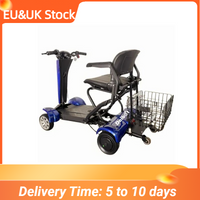 Automatic Foldable 4 Wheel Mobility Scooter For Seniors Range 50km Dual Motor Electric Scooter 500W Removable Lithium Battery