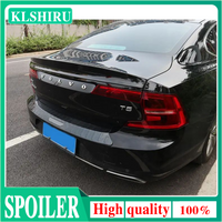 Black Carbon Look Rear Trunk Ducktail Lip Spoiler Wing For Volvo S90 2017-2020 Car Exterior Styling Tuning Accessories Parts