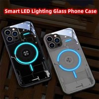Aperture Lighting Ring Sound Music Control Led Light Phone Case Glowing Cover For Samsung S26 S25 S24 S23 S22 S21 S20 Plus Ultra