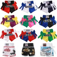 Muay Thai Shorts Bow Ribbons Satin Kick Boxing Shorts Men Women Child Gym Kickboxing Training Cage Fighting MMA Grappling Pants