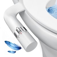 Ultra-Slim Non-Electric Bidet Attachment - Dual Nozzle for Toilet Seat, Rear & Feminine Wash with Adjustable Water Pressure