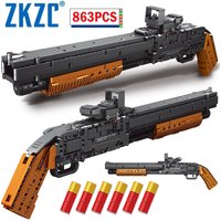 ZKZC Military Shotgun Sniper Rifle Assault Rifle Building Block City Police Pistol Brick Children Toys DIY Gifts