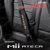 2Pcs Car Styling For Mii Ateca VZ VZ5 Logo Leather Car Safety Belt Shoulder Cover Pads Accessories