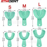 6Pcs/Set Dental Impression Plastic Tray S/M/L Dental Implant Tray Full Mouth Removable Partial Mold Tray Easy To Fold