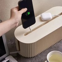 Cable Management Box Power Strip Cord Hider for Desk Home Office Hide Charging Cables Chargers Organizer Large Capacity Durable