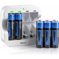 Hixon 1.5V High Capacity of 3500mWh AA Li-ion Rechargeable Batteries With Quick Charger,Support Wholesale, Flashlight, Fan