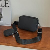 Fashionable and Minimalist Nylon Small Square Bag Comes with A Small Bag, Lightweight Diagonal Cross Bag Suitable for Daily Use