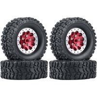 Jante de roue et pneu en caoutchouc pour moyeu de roue à billes en métal, 4 pièces, pour WPL C14 C24 B14 B24 B36 MN D90 MN99S RC, pièces de mise à niveau de voiture