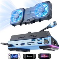 Steam Deck OLED & ROG Ally X 10-in-1, abnehmbare Dual-Kühlventilatoren, 4K bei 60 Hz, 4 USB-Anschlüsse, 100 W PD-Aufladung, Gigabit-Ethernet-Anschluss