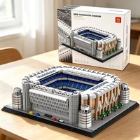 3471pcs Madrid football stadium model building block set-architectural series model set, fans love to collect desktop decoration