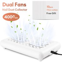 4000RPM Dual Fans Nail Dust Extractor Powerful Twin Turbo Vacuum Nail Dust Collector Low Noise Vacuum Cleaner Fan With Filter