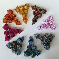 Halloween Skeleton Polyhedral Dice Set 7Pcs Gothic Skull Pattern DND RPG Table Game Acrylic Dice for TRPG MTG Board Game