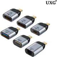 USB 3.1 Type C to HDMI-compatible/DP/VGAminiDP RJ45 Adapter Plug Converter Projection 4K/8k 60Hz USB C male to female HD video