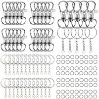 12/24/36 set rotary clasp hook Metal key Lobster clasp Open keychain chain jump ring for keychains accessorie DIY Crafts Gifts