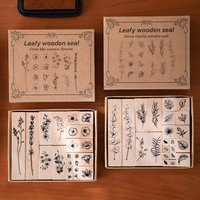 Morning Rain Flourishing Branches and Leaves Stamp Set Vintage Floral Plant Rubber Stamps DIY Decoration Mini Stamps