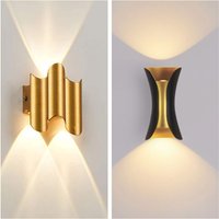 Aluminum Golden Body LED Wall Light Outdoor Waterproof IP65 Porch Garden Sconce Balcony Wall Lamp AC110V 220V