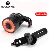 ROCKBROS Bicycle Rear Light Bike Smart Brake Sensing Taillight Type-C Charging Day/Night Sensing MTB Road Bike Accessories