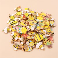20pcs Mix Cartoon Animal Bee Charms Enamel Honeybee Charms Pendants for Jewelry Making Necklaces Earrings DIY Crafts Accessories