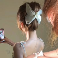 1PC Dreamy Butterfly Shiny Gauze Hair Claw, Elegant French Shark Clip, Delicate Back Head Fairy Hair Accessories For Women