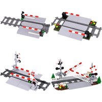 MOC Creative Expert Ideas City Train Railing Crossing Railway Express Bricks Building Blocks DIY Toys for children gifts