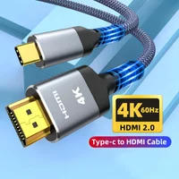 Type C to HDMI Cable 4K 60Hz, Thunderbolt 3/4 Type C to HDMI 2.0 Cord for iPhone 15 MacBook Huawei Mate30, 240Hz High Refresh