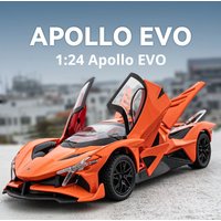 1:24 Apollo EVO God of the Sun Alloy Sports Super Car Model Die-Cast Simulation Collectible Decoration Gift Car Lovers Pull Back