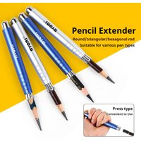 Pencil Extenders Press-type Pencil Extender Holder Metal Pencil Lengthener for Colored Sketch Pencils School Office Supplies